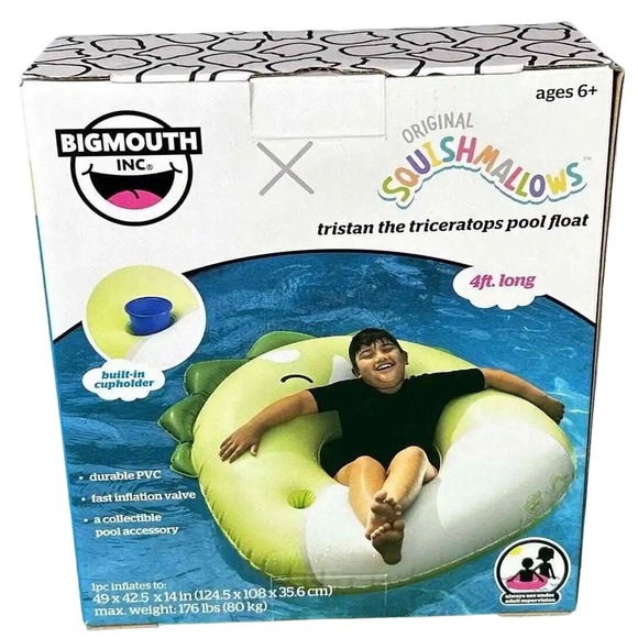BigMouth Squishmallows Wanda the Watermelon & Tristan the Triceratops Pool Float - Picture 5 of 14